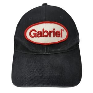 Gabriel Strapback Baseball Cap Black One Size Adjustable Embroidered 6 Panel